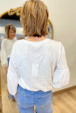 Dylan Slub 3/4 Top White