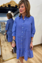 Joh Jaelynn Cotton Stripe Dress Blue