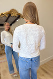 Dylan Long Sleeve Knit Tee White
