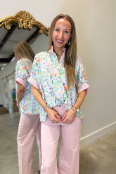 Umgee First Bloom Floral Striped Top