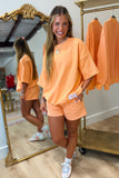 Lulu Mac Short Sleeve Terrycloth Top Orange