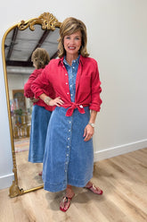 Dear John Gaia Gauze Blouse Salsa
