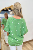 Sweet Spot V Neck Top Green