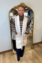 Renuar Fringe Knit Vest Oatmeal