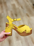 Rebel Front Stitch Platform Heel Yellow