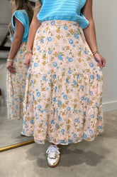 Apricot Bloom Long Skirt