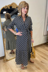 Boho Chic Maxi Dress Black Pattern