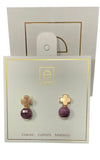 E Newton Signature Cross Gold Stud Ruby