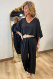 Evening Out V Neck Jumpsuit Black