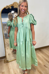 Ethereal Sage Midi Dress