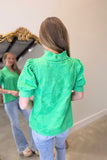 Floral Eyelet Blouse Kelly Green