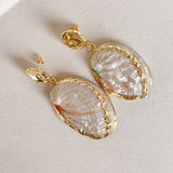 Easton Elle Large Dark Shell Earrings Gold