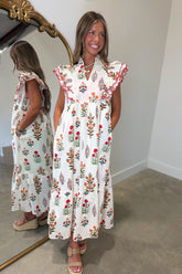 Umgee Floral Favorite Dress Cream