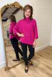 Multiples Funnel Neck Sweater Fuchsia