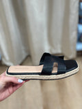 Kendra Slide Sandals Cutout H-Band Black