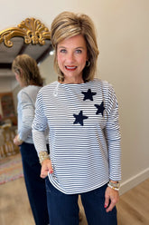 Renuar Stars w Stripes Top New Midnight