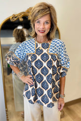 Umgee Medallion Top Blue