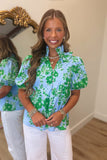 Thinking of Hawaii Blouse Sky Blue