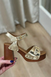 Yuzu Platform Sandal Gold