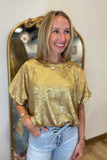 Dress It Up Top Metallic Gold