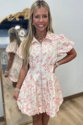 Alexandria Fit & Flare Dress Floral Eyelet