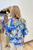 Umgee Paisley Print Blouse Navy