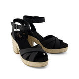 TOMS Majorca Strappy Sandal Black Leather