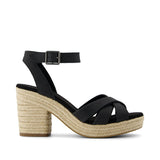 TOMS Majorca Strappy Sandal Black Leather