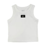 White Lulu Mac Solid Tank Tops