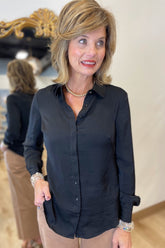 Renuar Long Sleeve Black Blouse