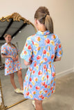 Umgee Shoreline Florals Dress Blue
