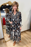 Umgee Damask Print Dress Black