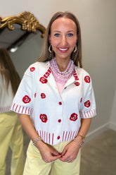 Poppy Petal Sweater White