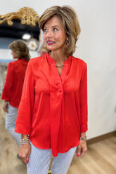 Renuar Woven Blouse Scarlet
