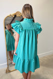 Umgee Flutter Sleeve Dress Jade