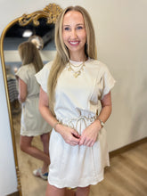 Umgee Scalloped Hem Dress Ecru