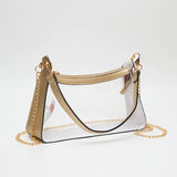 Clear Satchel Purse Gold
