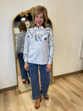 Charlie B Hand Embroidered Sweater Heather Grey