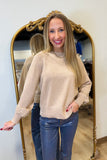 Charlie B Bead Detail Sweater Camel