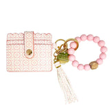 Laura Park Porto Tiles Blush Keychain Wristlet Wallet