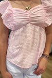 Easy Embroidered Bow Top Pink