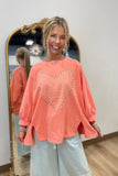 Jealous Heart LS Top Coral