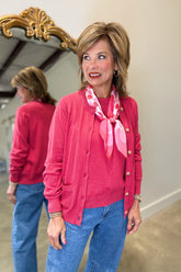 Renuar Button Front Sweater Terracotta