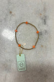 E Newton Signature Cross Small Gold Pattern 2mm Bead Bracelet Coral