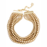Metallic Beaded Collar Gold
