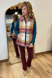 Charlie B Plaid Vest Cabernet