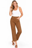 Multiples Fringe Hem Ankle Pant Caramel