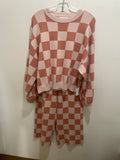 Jami Geranium Checked Sweater Pant Set