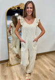 Ruffle Essence Jumpsuit Ecru