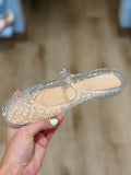 Nemo Jelly Mary Jane Flats Woven Lattice Mesh Shoes Clear